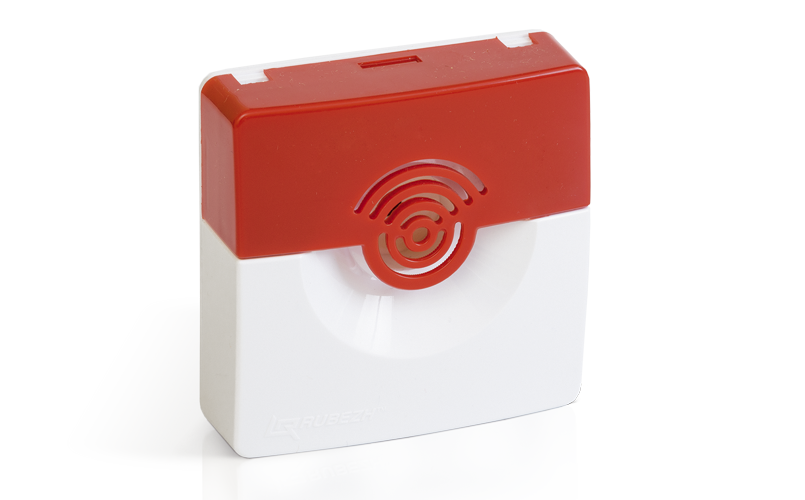 Оповещатель охранно-пожарный звуковой ОПОП 2-35 12В (корпус белый/красный) Рубеж